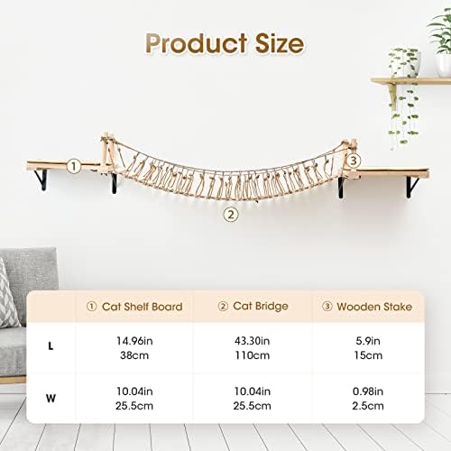 A.FATI Wall-Mounted Cat Roped Bridge Long - Image 2