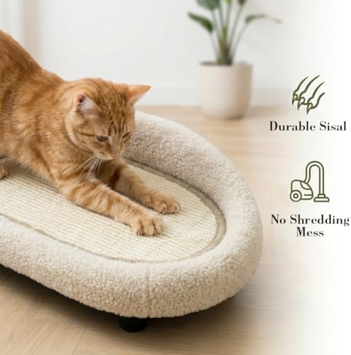 Cat Sisal Scratcher Bed with Refill Pad, Horizontal Scratching Sofa, Sisal Couch - Image 4