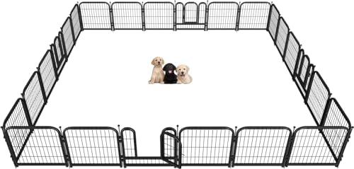 Metal Dog Playpen 24in H 24 Panels Heavy Duty Dog Fence by Petorldog