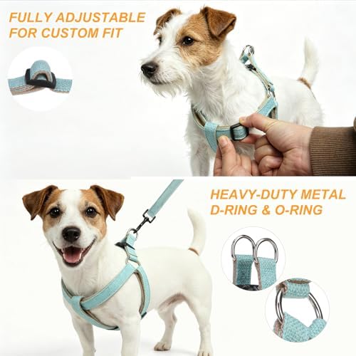 BEAUTYZOO Adjustable No Pull Dog Harness and Leash Set, Linen Style Woven - Image 6