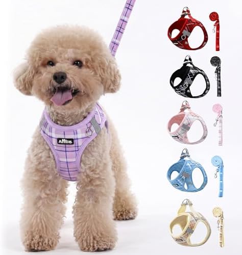AIITLE Step in Dog Harness and Leash Set Plaid Adjustable by AIITLE-FORPETSBETTERLIFE