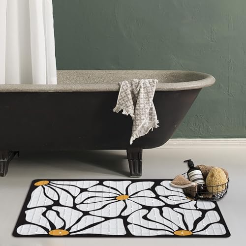 Floral Bathtub Mat Non Slip for Kids 27x16in Plant Anti Slip Bath Mat for Tub - Image 2