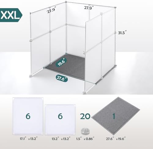 MEEXPAWS Cat Litter Box Enclosure, Splash Guard High Walls - Image 5