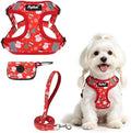 PUPTECK Christmas Dog Harness and Leash Set Small Sized, Step in No Pull by PUPTECK