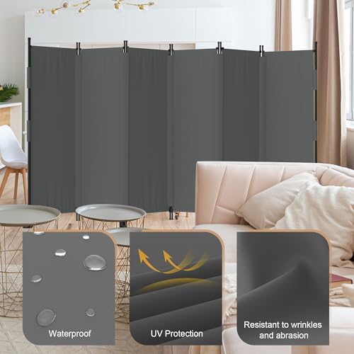 Room Divider, 6 Panel Upgraded 132” Folding Screen Highly Secretive - Image 2