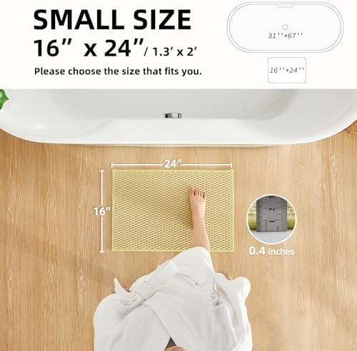 TYUU Bathroom Rugs Non Slip Washable, Super Absorbent Thin Bath Mat Small Quick - Image 2