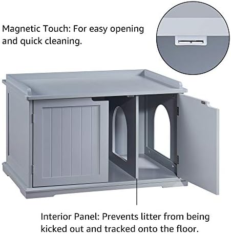 unipaws Cat Litter Box Enclosure Furniture, Hidden Litter Box Cover - Image 5