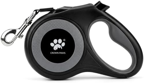 16 ft Retractable Dog Leash for Extra Large Dogs up to 130 lbs, Tangle-Free by CROWN+PAWS
