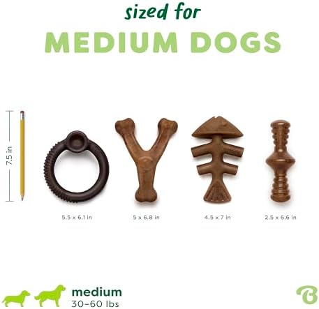 Benebone Blueberry Medium 4-Pack Dog Toys, Under 60 lbs - Image 4