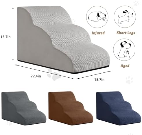 Aodisman Dog Stairs for Small Dogs and Cats, 3-Step Pet Ramp for Couch - Image 5