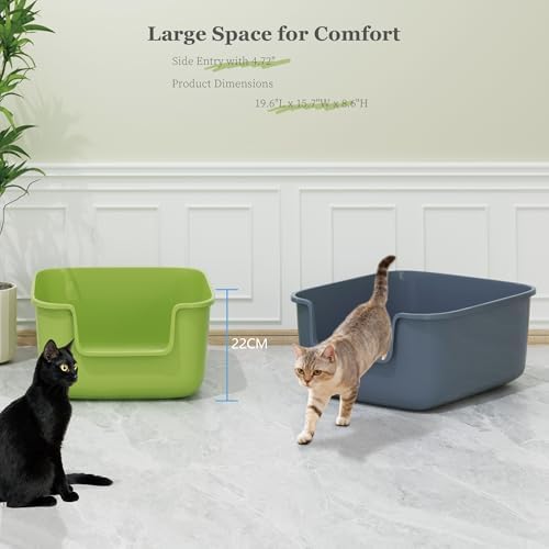 Vealind Large Cat Litter Box High Sides Side Low Entry Litter Box - Image 6