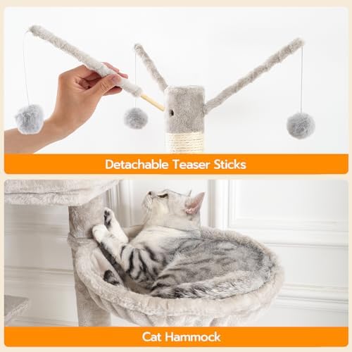 HOOBRO Cat Tree Tower with Litter Box Enclosure - Image 7