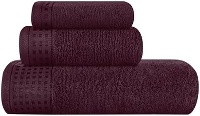 GLAMBURG Ultra Soft 3 Pack Cotton Towel Set, Contains a Bath Towel 28x55 inch by GLAMBURG