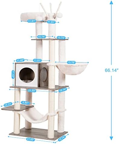 Hey-brother Wooden Cat Tree Tower - Image 3