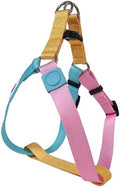 Blue Pink Tri-Color Large Dog Harness, No-Pull Step-in by Pawhuggies