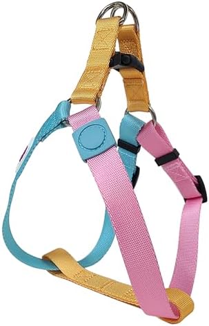 Tri-Color Harness for Medium Dog, Adjustable Step-in Design No Pull Dog Harness by Pawhuggies