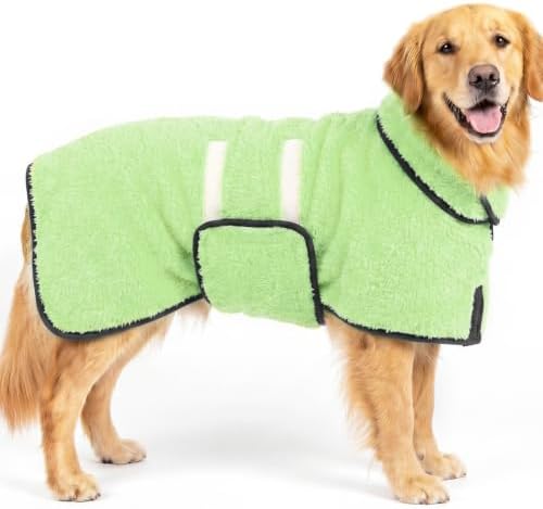 Dog Bathrobe, Super Absorbent for Small to Large Dogs, Neon Green XL by Bienbee