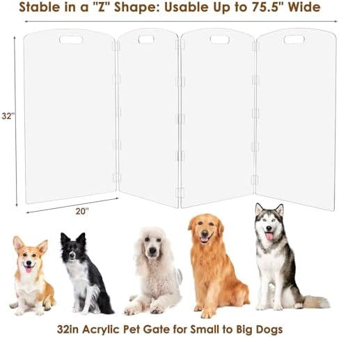 Modern Frame Clear Acrylic Freestanding Dog Gate - Image 4