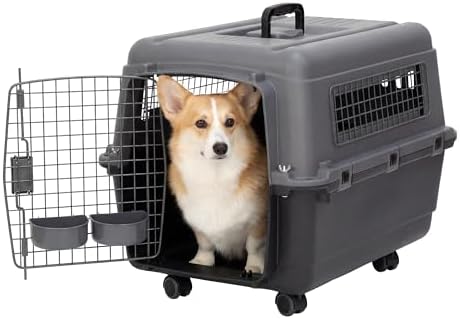 SportPet Airline Compliant MEDIUM 26.5" Travel Dog Kennel-Durable Plastic by SportPetDesigns