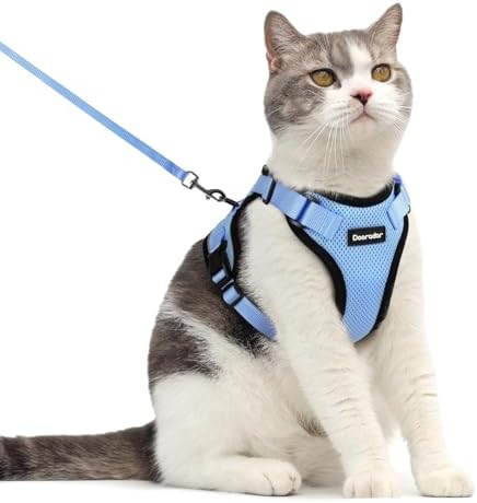Dooradar Cat Harness and Leash Set, Adjustable and Escape Proof by Dooradar