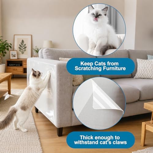 Anti Cat Scratch Furniture Protector – Clear Thicken Vinyl Tape 160"x17" - Image 6