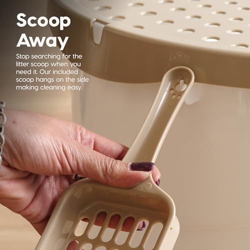 IRIS USA Top Entry Cat Litter Box, Hooded Privacy - Image 4