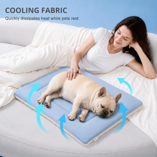 Dog Cooling Mat 35"x24"x2", Reversible Warm & Cooling Crate Pad - Image 6