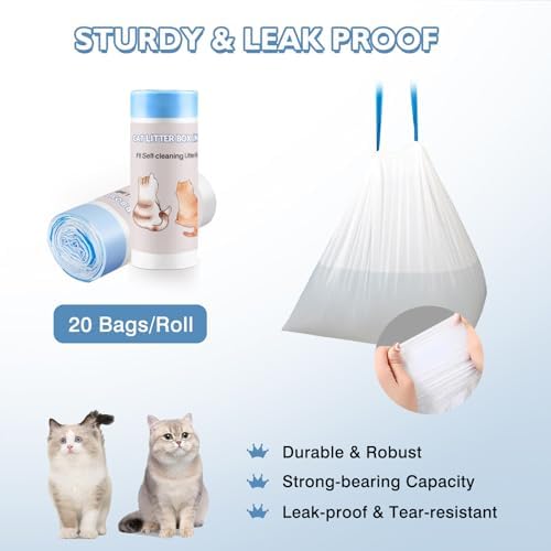 60 Count Self-Cleaning Cat Litter Box Liners Compatible - Image 4