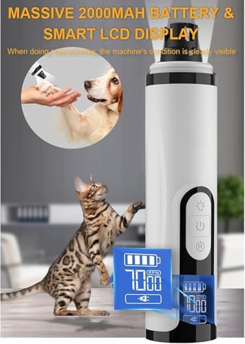 Nail Grinder, Upgraded Silent Dog Nail Grinder, Cordless Grooming Pro Nail - Image 2