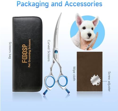 Curved Dog Grooming Scissors 6.5 in Small Curve Shears - Image 7