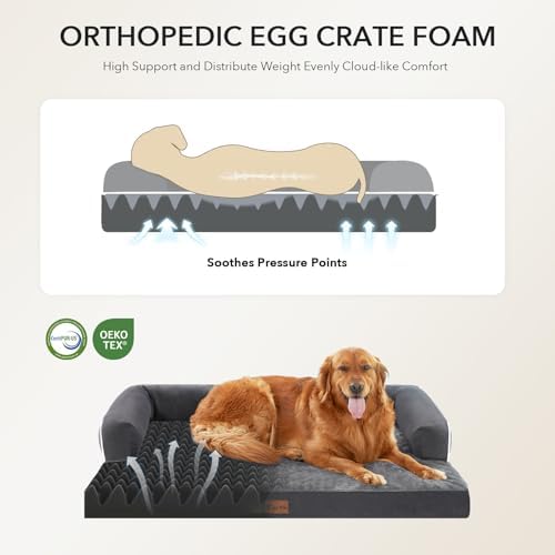 Orthopedic Dog Bed for Extra Large Dogs, Dark Grey - Image 2
