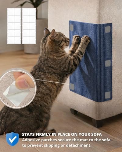 Corner & Wall Cat Scratch Mat, Self-Adhesive Trimmable Cat Scratcher, Wall - Image 5