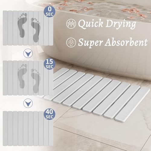 Foldable Stone Bath Mat, Diatomaceous Earth Stone Drying Mats - Image 2