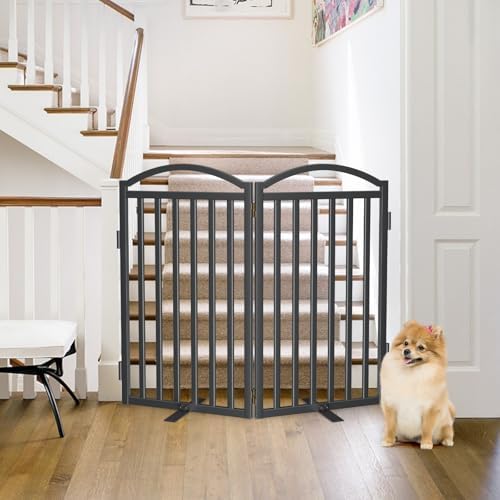 Malier Metal Freestanding Dog Gates, Outdoor Indoor Dog Fences, Extra Wide - Image 3