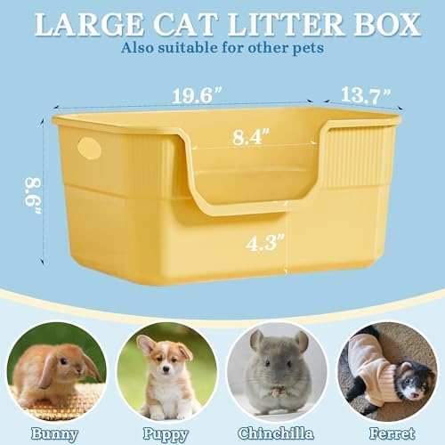 2 Pack Low Entry Litter Box for Kittens & Senior Cats, High Sided Litter Boxes - Image 5