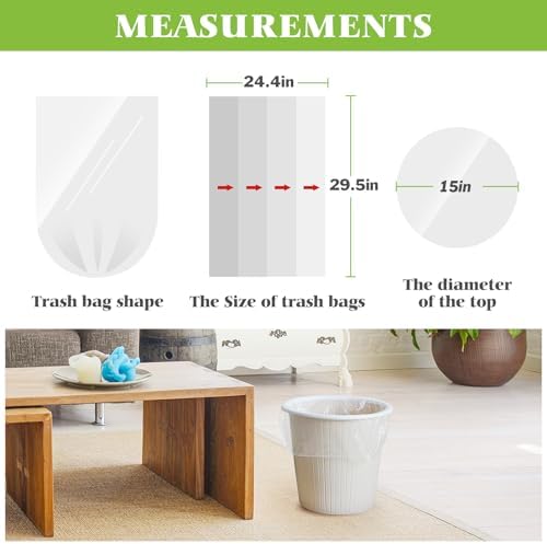 Teivio Medium Clear Trash Bags 10 Gallon 40 Count Kitchen Garbage Bags - Image 2