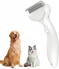 Undercoat Rake for Dogs & Cats, Self‑Clean Deshedding Brush, Dematting Comb by Unknown