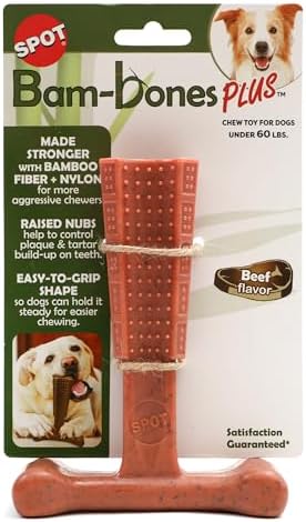 SPOT Bam-Bones Plus T-Bone Dog Chew, 30-60 lb Heavy Chewers - Image 2