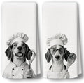 Dog Kitchen Towels Decor Set of 2 by BCUANGD