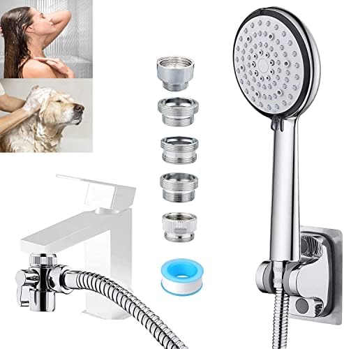 Sink Sprayer Attachment for Faucet, 6 Mode Shower Head, Extension Sink Hose by MOSELNY