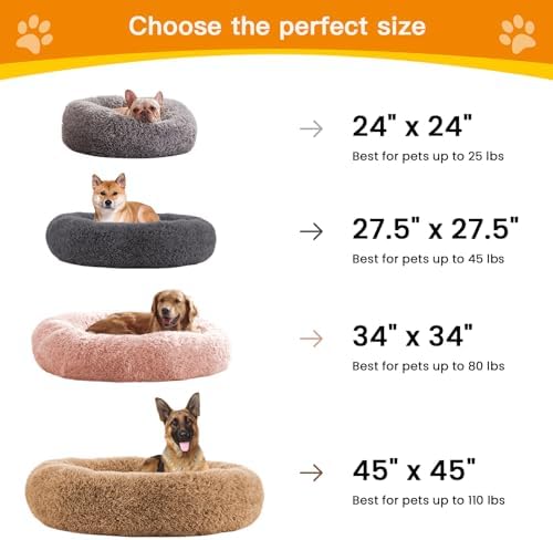 Calming Dog Bed Anti-Anxiety Donut Dog Beds - Image 3