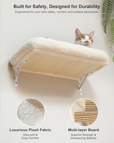 FUKUMARU Cat Wall Shelves Set, 70 inch Wall Mounted Tree - Image 3