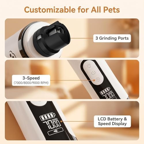 Silent Paws 3-Speed Dog Nail Grinder - Image 6