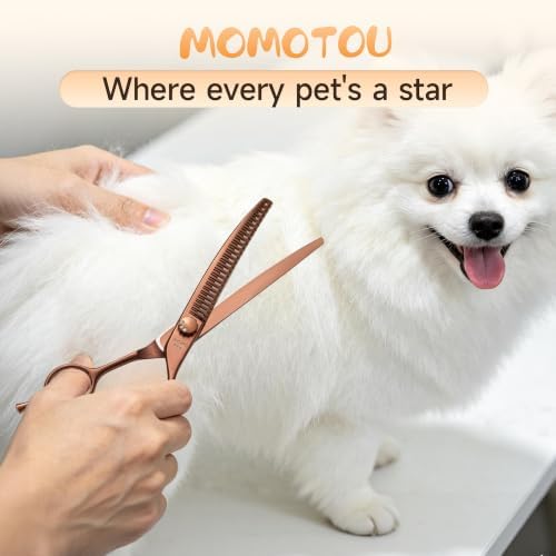 7'' Curved Chunker Dog Grooming Scisscors Matte Bronze - Image 6