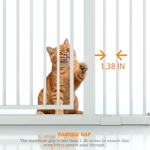 74.8" Extra Tall Pet Gate, 29.5"-51.6" Extra Wide Cat Gate White - Image 6