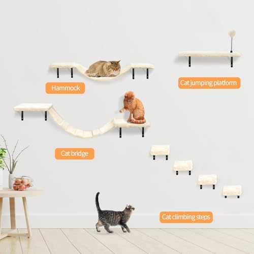 Cat Wall Shelves, Space-Saving Wood Cat Wall Furniture - Image 5