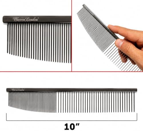 Warren London Contour Curve Copper Dog Grooming Comb, Fine/Coarse, 9 Inch - Image 4
