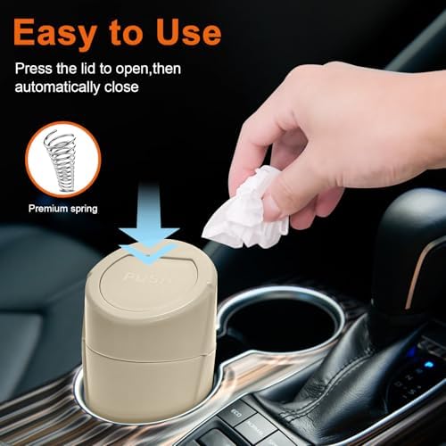 Car Trash Can, 2 Packs Mini Car Garbage Can Cup Holder - Image 3