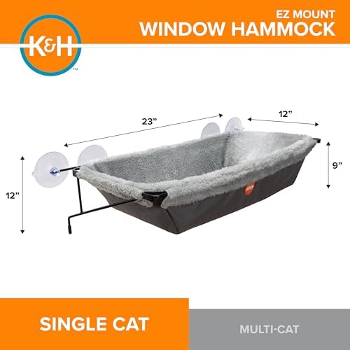 K&H Cat Window Perch, EZ Mount Cat Window Hammock, Holds 50 lbs - Image 2