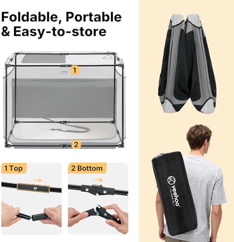 Veehoo 36" Collapsible Dog Travel Crates Portable Dog Kennel - Image 5
